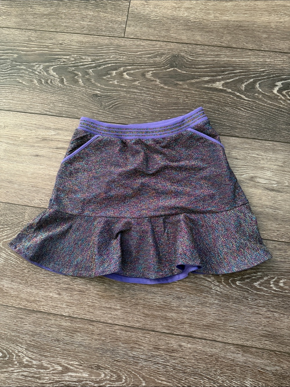 Cat & Jack Purple Multicolor Ruffle Skater Skirt